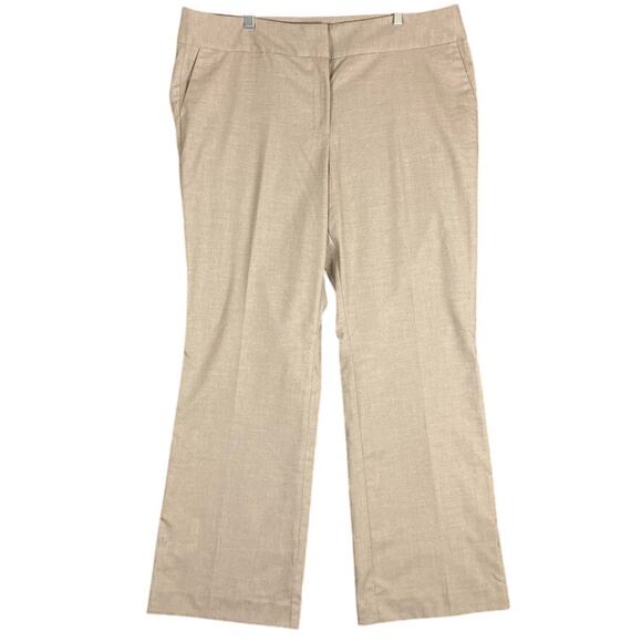 Ann Taylor Factory Womens Pants Tan High Rise Loose Straight Fit Stretch 16 - Picture 1 of 12
